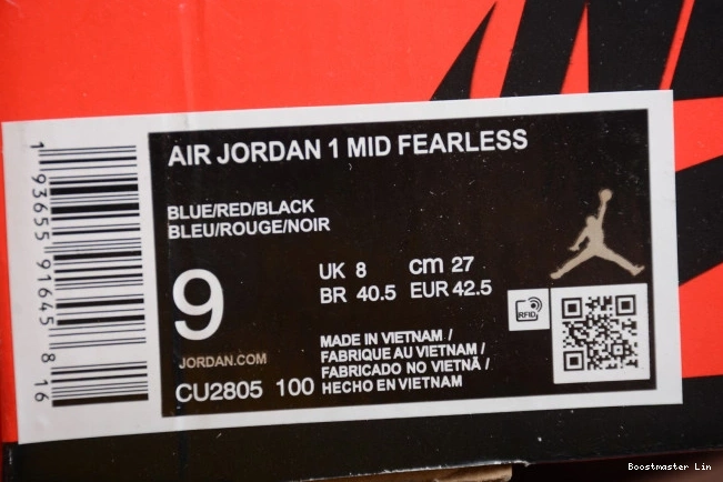 Bmlin Air Jordan Fearless the CU2805-100 Blue Great SE Mid 1 0822